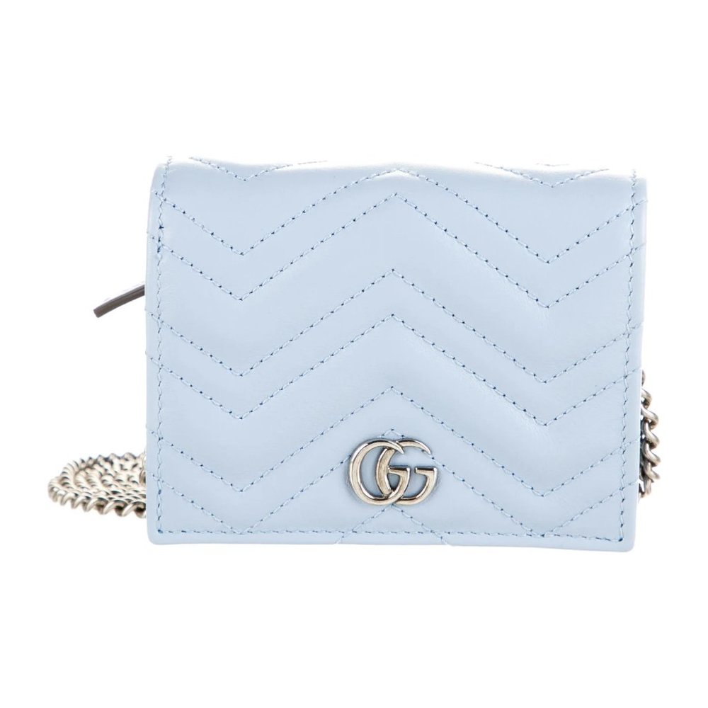 GUCCI Matelasse GG Marmont Card Case Double G Logo Coin Pouch